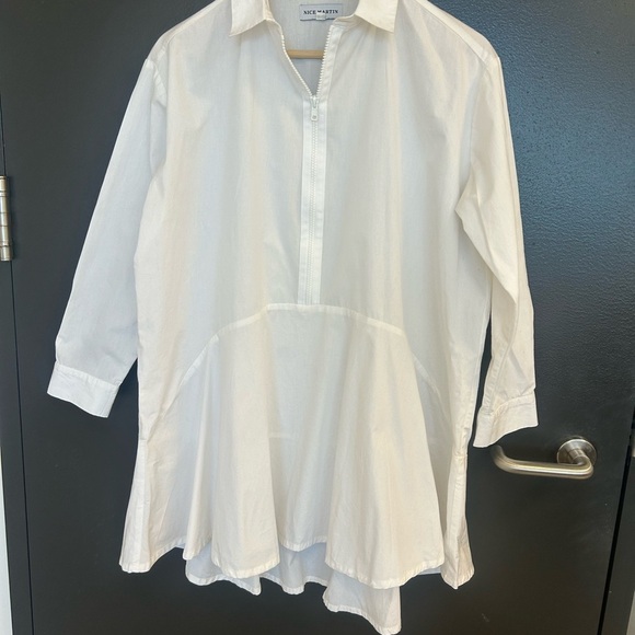 Nice Martin NWOT XS (very oversized) dress shirt dress with slight clear bottom - Picture 12 of 14